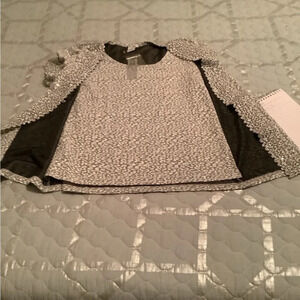 BELLE AMI~SILVER BLOUSE~WITH A TOUCH OF GLAMOUR~ NICE ~ LP